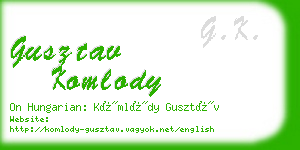 gusztav komlody business card